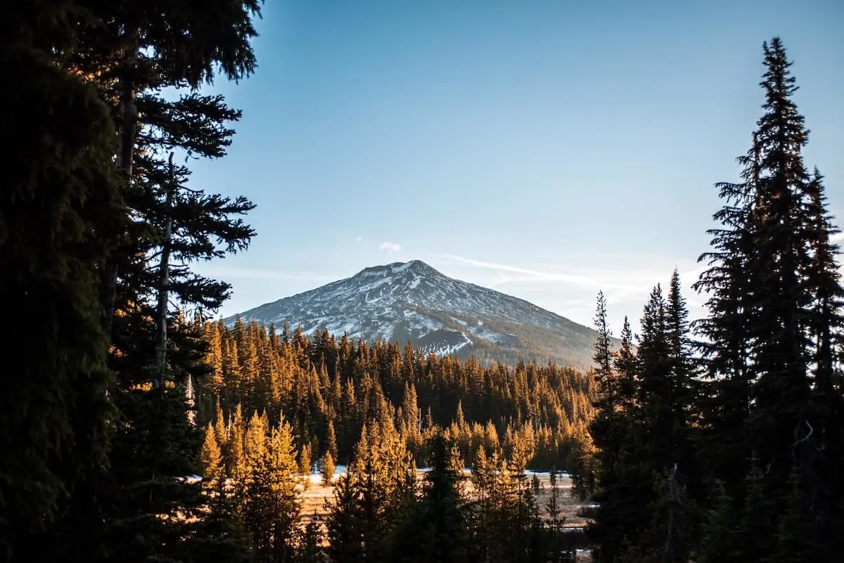 Bend's breathtaking landscapes, like this view of Mt Bachelor, promise adventure and beauty at every turn.